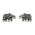 Garnet and marcasite button earrings, 'Glistening Elephants' - Marcasite and Garnet Elephant Button Earrings from Thailand thumbail