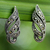 Marcasite button earrings, 'Glistening Ribbons' - Marcasite and Sterling Silver Button Earrings from Thailand (image 2b) thumbail