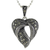 Marcasite pendant necklace, 'Natural Heart' - Marcasite Leaf Pendant Necklace from Thailand (image 2e) thumbail
