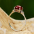 Chalcedony and marcasite cocktail ring, 'Red Bubble' - Chalcedony and Marcasite Cocktail Ring from Thailand (image 2c) thumbail