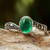Onyx cocktail ring, 'Elusive Green' - Green Onyx and Marcasite Cocktail Ring from Thailand (image 2) thumbail