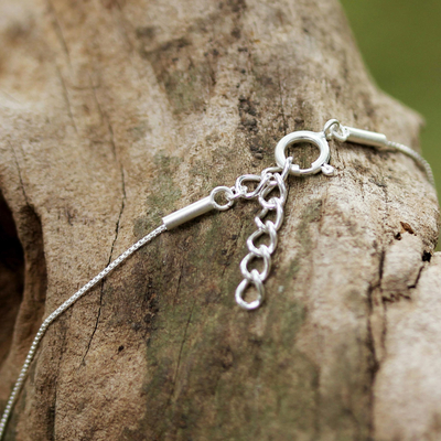 Sterling silver pendant necklace, 'Happy Giraffe' - Thai Handcrafted Sterling Silver Giraffe Pendant Necklace