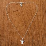 Sterling silver pendant necklace, 'Adorable Giraffe' - Modern Sterling Silver Giraffe Face Pendant Necklace