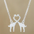 Sterling silver pendant necklace, 'Giraffe Kisses' - Sterling Silver Giraffe Kiss Pendant Necklace from Thailand (image 2) thumbail