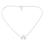 Sterling silver pendant necklace, 'Giraffe Kisses' - Sterling Silver Giraffe Kiss Pendant Necklace from Thailand