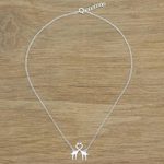 Sterling silver pendant necklace, 'Giraffe Kisses' - Sterling Silver Giraffe Kiss Pendant Necklace from Thailand