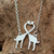 Sterling silver pendant necklace, 'Giraffe Kisses' - Sterling Silver Giraffe Kiss Pendant Necklace from Thailand (image 2c) thumbail