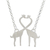 Sterling silver pendant necklace, 'Giraffe Kisses' - Sterling Silver Giraffe Kiss Pendant Necklace from Thailand (image 2e) thumbail