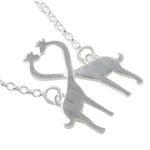 Sterling silver pendant necklace, 'Giraffe Kisses' - Sterling Silver Giraffe Kiss Pendant Necklace from Thailand