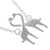 Sterling silver pendant necklace, 'Giraffe Kisses' - Sterling Silver Giraffe Kiss Pendant Necklace from Thailand (image 2f) thumbail