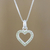 Peridot pendant necklace, 'Happy Heart in Love' - Thai Sterling Silver and Peridot Heart Pendant Necklace (image 2) thumbail