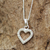 Peridot pendant necklace, 'Happy Heart in Love' - Thai Sterling Silver and Peridot Heart Pendant Necklace (image 2b) thumbail