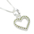 Peridot pendant necklace, 'Happy Heart in Love' - Thai Sterling Silver and Peridot Heart Pendant Necklace (image 2f) thumbail