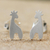 Sterling silver button earrings, 'Happy Giraffes' - Sterling Silver Giraffe Button Earrings from Thailand (image 2) thumbail