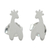 Sterling silver button earrings, 'Happy Giraffes' - Sterling Silver Giraffe Button Earrings from Thailand (image 2a) thumbail