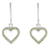 Peridot dangle earrings, 'Happy Hearts in Love' - Peridot and Sterling Silver Heart Earrings from Thailand (image 2a) thumbail
