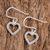 Peridot dangle earrings, 'Happy Hearts in Love' - Peridot and Sterling Silver Heart Earrings from Thailand (image 2c) thumbail