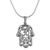 Sterling silver pendant necklace, 'Hamsa Om' - Sterling Silver Om Hamsa Pendant Necklace from Thailand