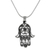 Sterling silver pendant necklace, 'Hamsa Charm' - Handcrafted Thai Sterling Silver Hamsa Pendant Necklace thumbail