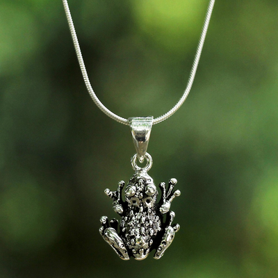 Lab-Created Multi-Gemstone Frog Pendant in Sterling Silver | Zales