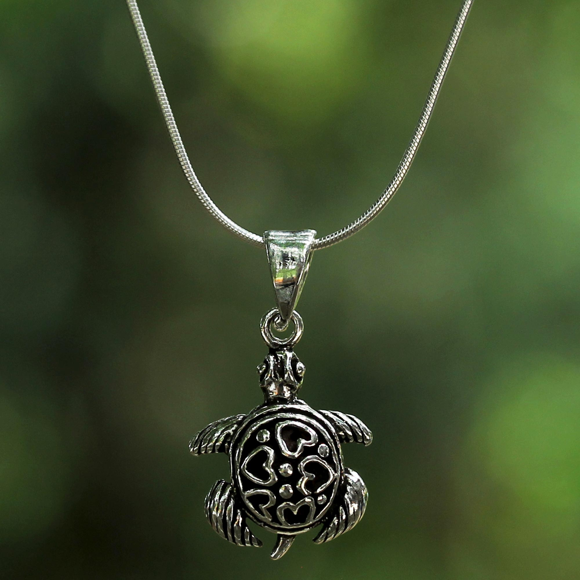 Vtg Sterling Silver Turtle Pendant Necklace 19”L Marked 925/sterling Tested  | eBay