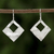 Pendientes colgantes de plata de ley - Pendientes colgantes con forma de diamante de plata de ley de Tailandia