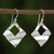 Sterling silver dangle earrings, 'Window View' - Sterling Silver Diamond Shaped Dangle Earrings from Thailand (image 2b) thumbail