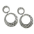 Sterling silver dangle earrings, 'Modern Duo' - Sterling Silver Double Circle Dangle Earrings from Thailand