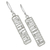 Sterling silver dangle earrings, 'Chiang Mai River' - Sterling Silver Rectangular Wire Thai Dangle Earrings (image 2e) thumbail
