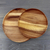 Wood plates, 'Planetary Meal' (pair) - Two Handcrafted Raintree Wood Plates from Thailand