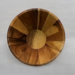 Wood serving bowl, 'Conical Nature' (1 quart) - 1 Quart Serving Bowl in Natural Wood Handmade in Thailand