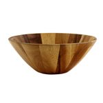 Wood serving bowl, 'Conical Nature' (1 quart) - 1 Quart Serving Bowl in Natural Wood Handmade in Thailand