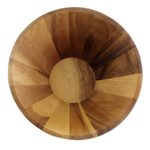 Wood serving bowl, 'Conical Nature' (1 quart) - 1 Quart Serving Bowl in Natural Wood Handmade in Thailand
