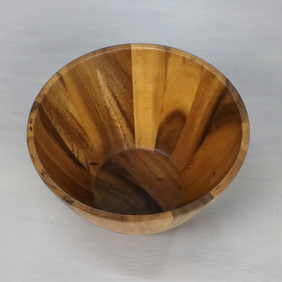 Wood serving bowl, 'Conical Nature' (3 quart) - 3 Quart Conical Wood Serving Bowl Hand Crafted in Thailand