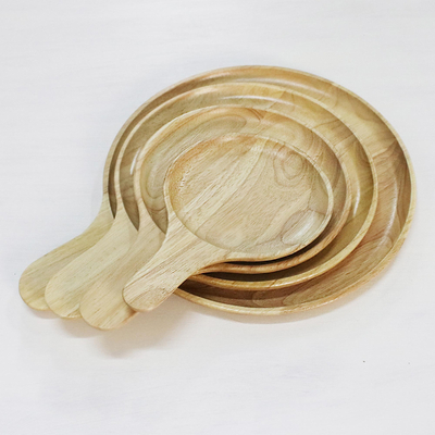 Wood serving plates, 'Nature's Lollipops' (set of 4) - 4 Artisan Crafted Wood Plates Hand Carved in Thailand
