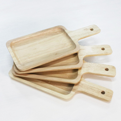 Tablas de servir de madera, 'Nature's Treats' (juego de 4) - 4 tablas de servir de madera artesanales talladas a mano en Tailandia