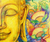 'Phuttha Bucha' - Signed Stretched Expressionist Painting of Floral Buddha thumbail