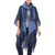 Cotton kimono jacket and scarf set, 'Midnight Blue Mystique' - Midnight Blue Cotton Thai Jacket with Light Blue Scarf Set thumbail
