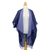 Cotton kimono jacket and scarf set, 'Midnight Blue Mystique' - Midnight Blue Cotton Thai Jacket with Light Blue Scarf Set (image 2c) thumbail