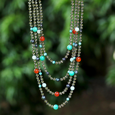 Gemstone beaded necklace, Changing Seasons