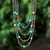 Gemstone beaded necklace, 'Changing Seasons' - Beaded Gem Necklace with Cultured Pearls thumbail
