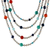 Gemstone beaded necklace, 'Changing Seasons' - Beaded Gem Necklace with Cultured Pearls (image 2a) thumbail
