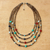 Gemstone beaded necklace, 'Changing Seasons' - Beaded Gem Necklace with Cultured Pearls (image 2b) thumbail