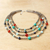 Gemstone beaded necklace, 'Changing Seasons' - Beaded Gem Necklace with Cultured Pearls (image 2c) thumbail