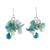 Quartz and cultured pearl earrings, 'Phuket Beach' - Beaded Cultured Pearl and Blue Quartz Earrings thumbail