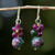 Quartz beaded earrings, 'Luscious Fruit' - Quartz Beaded Earrings with Sterling Silver Hooks (image 2c) thumbail