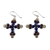 Lapis lazuli and garnet dangle earrings, 'Cross of Hope' - Garnet and Lapis Lazuli Cross Earrings from Thailand (image 2d) thumbail