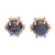 Gold plated lapis lazuli stud earrings, 'Thai Buds in Blue' - Gold Plated Lapis Lazuli Stud Earrings from Thailand thumbail