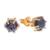 Gold plated lapis lazuli stud earrings, 'Thai Buds in Blue' - Gold Plated Lapis Lazuli Stud Earrings from Thailand (image 2c) thumbail
