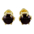 Gold plated garnet stud earrings, 'Thai Buds' - Gold Plated Garnet Stud Earrings from Thailand thumbail